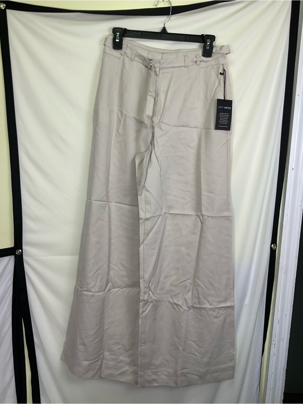LOFT Versa High Waisted Wide-Leg Pants in Light Taupe